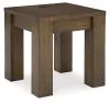 Ashley Furniture T763-2 Rosswain - Square End Table - Warm Brown