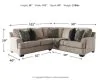 Ashley Furniture 56103S1 Ashley Furniture 56103S1 Bovarian - Right Arm Facing Sofa With Corner Wedge 2 Pc Sectional - Stone