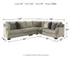 Ashley Furniture 56103S2 Ashley Furniture 56103S2 Bovarian - Left Arm Facing Loveseat 3 Pc Sectional - Stone