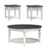 Liberty Furniture 417-OT-O3PCS Allyson Park - 3 Piece Living Room Set (Round Cocktail Table) - Wirebrushed White / Charcoal