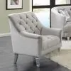 CoasterElevations 508463 Avonlea - Velvet Upholstered Sloped Arm Chair - Pearl Silver