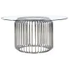 Coaster Fine Furniture 193430BG Veena - Round Glass Top Metal Dining Table - Chrome