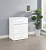 Coaster Fine Furniture 930208 Danbury - 3-Drawer Makeup Vanity & Stool Set - White High Gloss