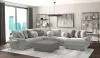 Jackson Furniture Industries 4047/63/59/30/76/28-38 Canyon - 4 Piece Sectional With Cuddler Seat Cushions, Included Accent Pillows And Cocktail Ottoman (Right Side Facing Chaise) - Platinum
