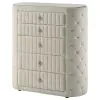 Coaster Fine Furniture 360115 Sonya - 5-Drawer Upholstered Bedroom Chest Of Drawers - Ivory