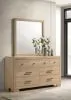 Coaster Fine Furniture 223113M Arielle - 6-Drawer Bedroom Dresser With Mirror - Light Oak