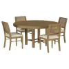 Coaster Fine Furniture 108930-S5W Arini - 5-Piece Round Dining Room Table Set - Sand Wash