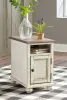 Ashley Furniture T523-7 Realyn - Chair Side End Table - AC / USB - White / Brown
