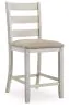 Ashley Furniture D394-124 Skempton - Upholstered Barstool (Set of 2) - White