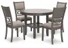 Ashley Furniture D425-225 Wrenning - Dining Room Table Set (Set of 5) - Gray