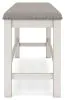 Ashley Furniture D642-09 Robbinsdale - Dbl Counter Height Upholstered Dining Bench - Antique White