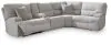 Ashley Furniture 93605S19 Ashley Furniture 93605S19 Acklen Place - 5-Piece Power Reclining Sectional With Storage Console - Pewter