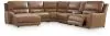 Ashley Furniture PCU62606S19 Ashley Furniture PCU62606S19 DeepWakes - 6-Piece Power Reclining Sectional With LAF Press Back Power Chaise And Storage Console - Caramel