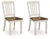 Ashley Furniture PCD616-01 Wirloni - Dining Room Side Chair (Set of 2) - Antique White / Brown