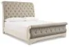 Ashley Furniture B743B4 Ashley Furniture B743B4 Realyn - Queen Upholstered Sleigh Bed - Chipped White