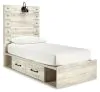 Ashley Furniture B192B21 Ashley Furniture B192B21 Cambeck - Twin Panel Bed With 4 Storage Drawers - Whitewash