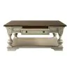 Liberty Furniture 498-OT1012 Morgan Creek - Drawer Square Cocktail Table - Antique White / Wirebrushed Tobacco Accents