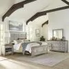 Liberty Furniture 824-BR-OCPBDMN Liberty Furniture 824-BR-OCPBDMN Heartland - 4 Piece Bedroom Set (California King Panel Bed, Dresser & Mirror, Nightstand) - White