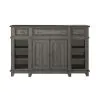 Liberty Furniture 237G-SR6642 River Place - Breakfront Server - Riverstone Gray & Tobacco