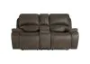 New Classic U093-25P2-BRN Brookings - Console Loveseat With Power Headrest & Footrest - Brown
