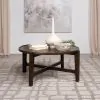 Coaster Fine Furniture 708288 Cota - Round Solid Wood Coffee Table - Dark Brown