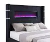 Coaster Fine Furniture 306031Q Tisdall - Upholstered Queen Fireplace Bed - Black