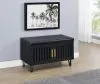 Coaster Fine Furniture 915152 Brixton - 2-Door Padded Entryway Shoe Storage Bench - Black