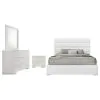 Coaster Fine Furniture 203511Q-S4 Felicity - 4 Piece Queen Bedroom Set - White High Gloss