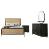 Coaster Fine Furniture 224330KW-S4 Arini - 4 Piece California King Bedroom Set - Black And Natural