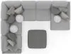 Jackson Furniture Industries 4047/63/59/30/76/28-38 Canyon - 4 Piece Sectional With Cuddler Seat Cushions, Included Accent Pillows And Cocktail Ottoman (Right Side Facing Chaise) - Platinum