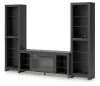 Ashley Furniture W2721W2 Cayberry - 3-Piece Entertainment Center With Electric Fireplace - Black