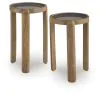 Ashley Furniture A4000726 Jossor - Accent Table Set (Set of 2) - Light Brown