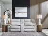 Ashley Furniture PC98802S3 Social Pointe - 3-Piece Power Reclining Sectional With Storage Console - Pearl / Ash