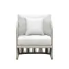 Intercon AX-CH-3027C-WHT-C Alexa - Outdoor Seating Chair With Pillow - White