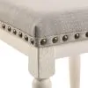 ACME 77182 Tasnim - Counter Height Stool (Set of 2) - Tan Fabric & Antique White