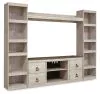 Ashley Furniture EW0267W7 Willowton - 4-Piece Entertainment Center - Whitewash