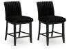 Ashley Furniture PCD571-124 Mervannie - Upholstered Barstool (Set of 2) - Black