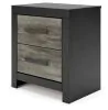 Ashley Furniture PCB1118-92 Broachmyn - Two Drawer Night Stand - Black / Gray
