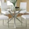 CoasterEveryday 120760 Vance - Round Glass Top Asterisk Dining Table - Chrome