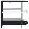 CoasterEssence 101063 Adolfo - Rectangular 2-Tier Home Bar Table - Black High Gloss