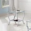 CoasterEssence 720337 Saide - Square Glass Top Side End Table - Chrome