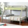 Furniture of America CM-BK1037TF Lovia - Twin Over Full Bunk Bed - Metallic Gold