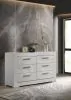 Coaster Fine Furniture 224943 Ives - 6-Drawer Dresser Cabinet - White High Gloss