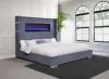 Coaster Fine Furniture 306030KE Tisdall - Upholstered Eastern King Fireplace Bed - Gray