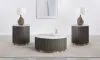 Coaster Fine Furniture 710418-S3 Jason - 3 Piece Round Marble Coffee And End Table Set - White