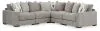 Benchcraft® 20305/64/46(2)/77/65/11 Benchcraft® 20305/64/46(2)/77/65/11 Aslan Court - 6 Pc. - 5-Piece Sectional, Ottoman - Pebble