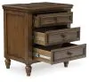 Benchcraft® B787-93 Sturlayne - Three Drawer Night Stand - Brown