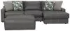 Jackson Furniture Industries 5045/63/76/28-28 Jackson Furniture Industries 5045/63/76/28-28 Minori - Italian Leather 2 Piece Sofa / Chaise With RSF Chaise And Cocktail Ottoman - Steel