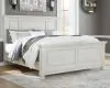 Ashley Furniture B742/31/36/46/58/56/94/92(2) Ashley Furniture B742/31/36/46/58/56/94/92(2) Robbinsdale - 8 Pc. - Dresser, Mirror, Chest, California King Panel Bed, 2 Nightstands - Antique White