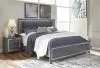 Ashley Furniture B214/31/36/56/58/95/B100-14 Ashley Furniture B214/31/36/56/58/95/B100-14 Lodanna - 6 Pc. - Dresser, Mirror, King Panel Bed With Roll Slats - Gray